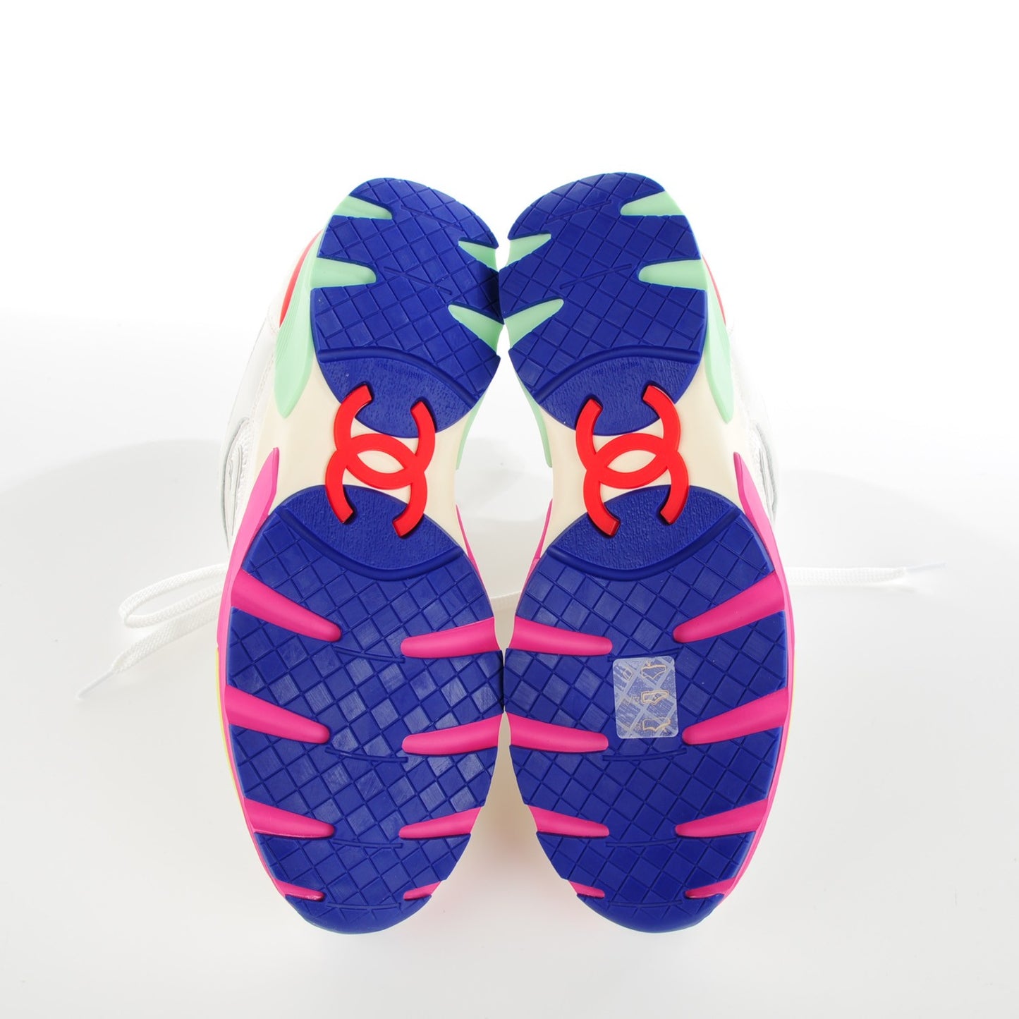 Suede Calfskin CC Sneakers 37 Pink Green