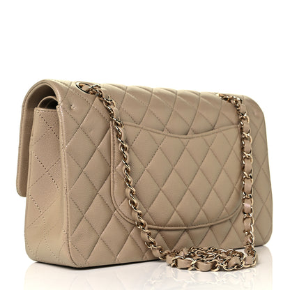 Chanel Iridescent Caviar Quilted Medium Double Flap Dark Beige 3 of 11