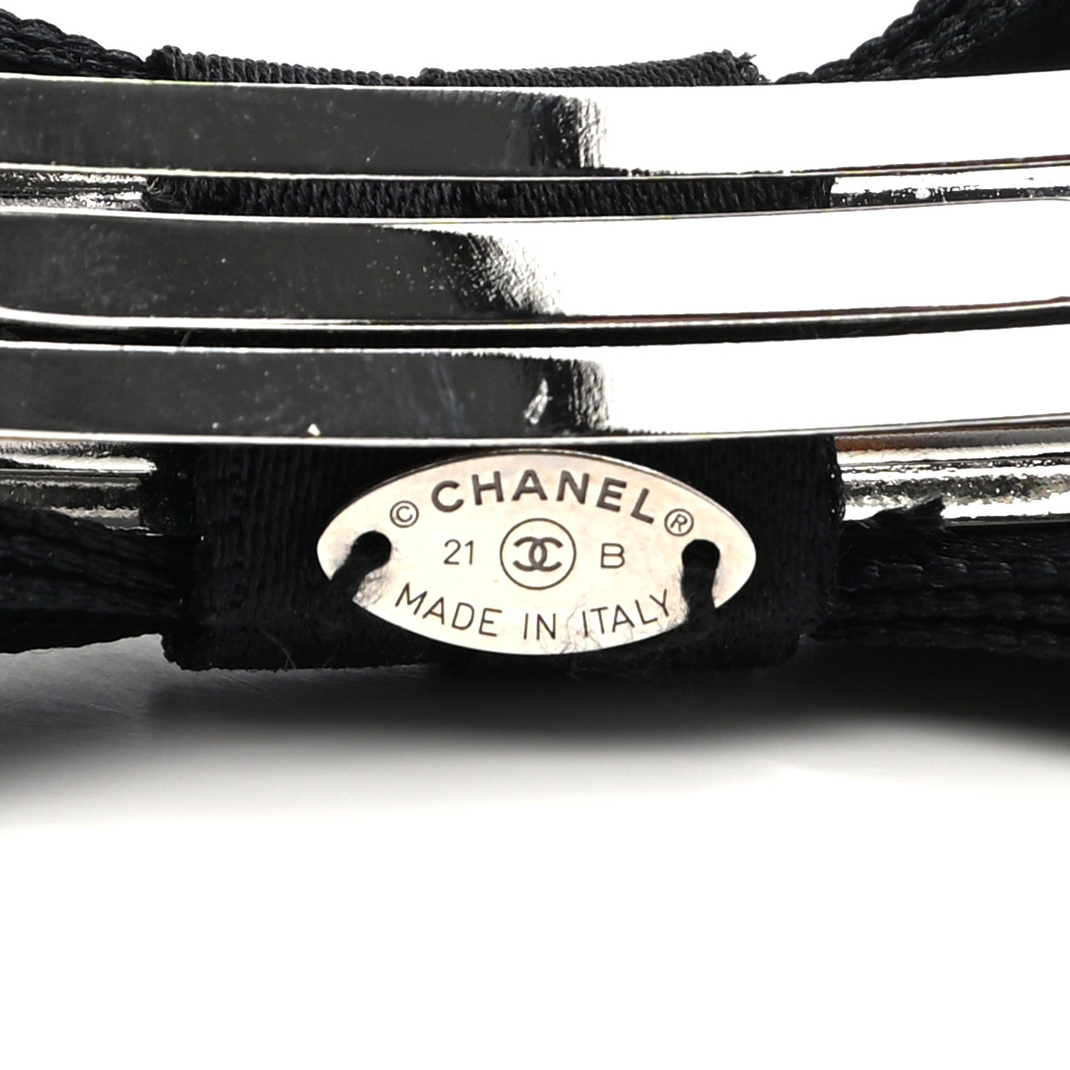 Chanel Satin CC Hair Clip Bow Black 3 of 5