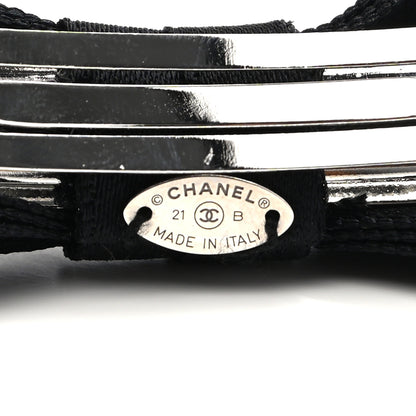Chanel Satin CC Hair Clip Bow Black 3 of 5