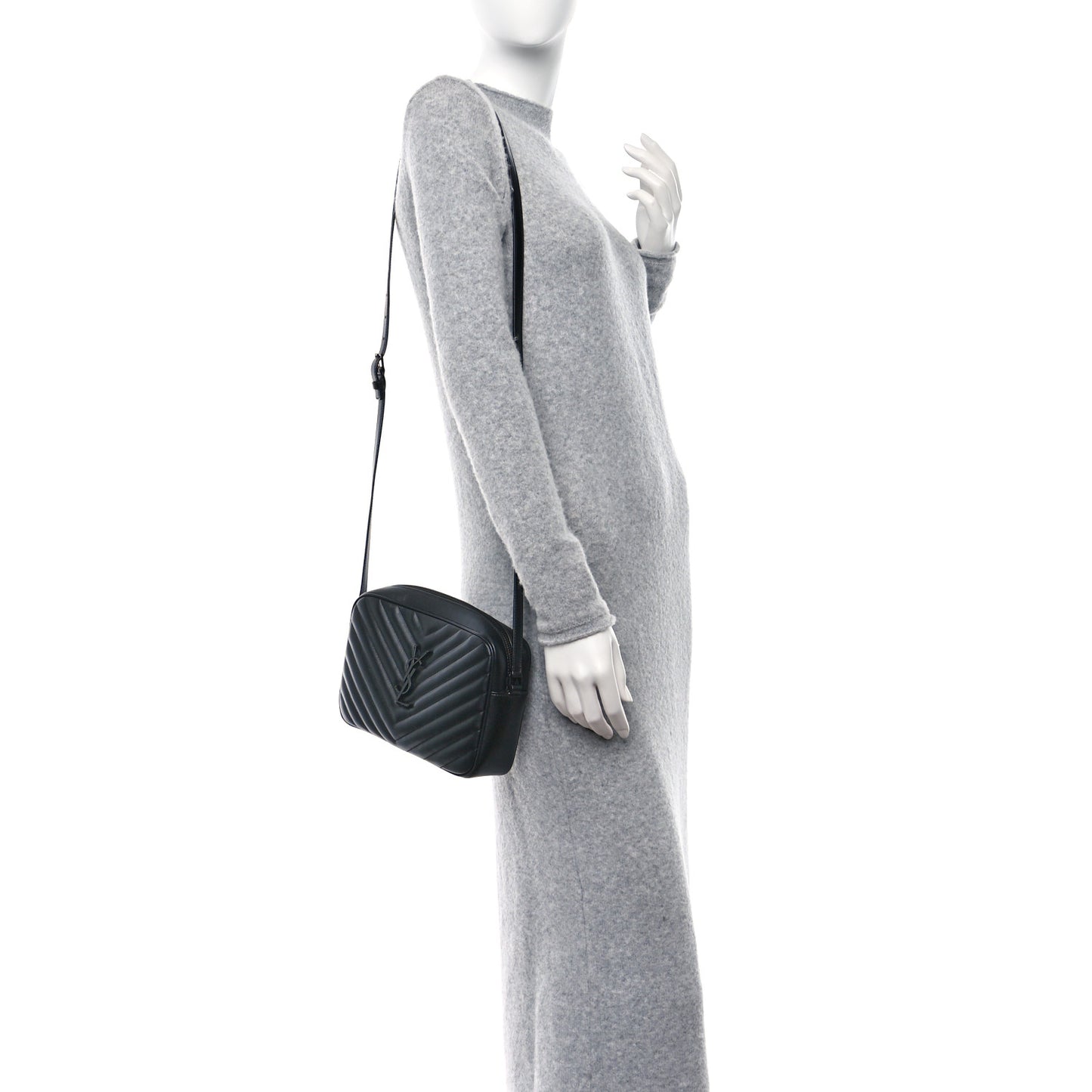 Calfskin Matelasse Monogram Monochrome Lou Camera Bag Black