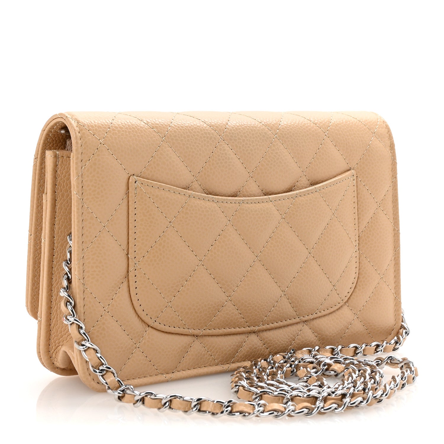 Chanel Caviar Quilted Wallet on Chain WOC Beige 3 of 12