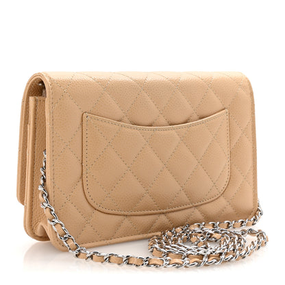 Chanel Caviar Quilted Wallet on Chain WOC Beige 3 of 12