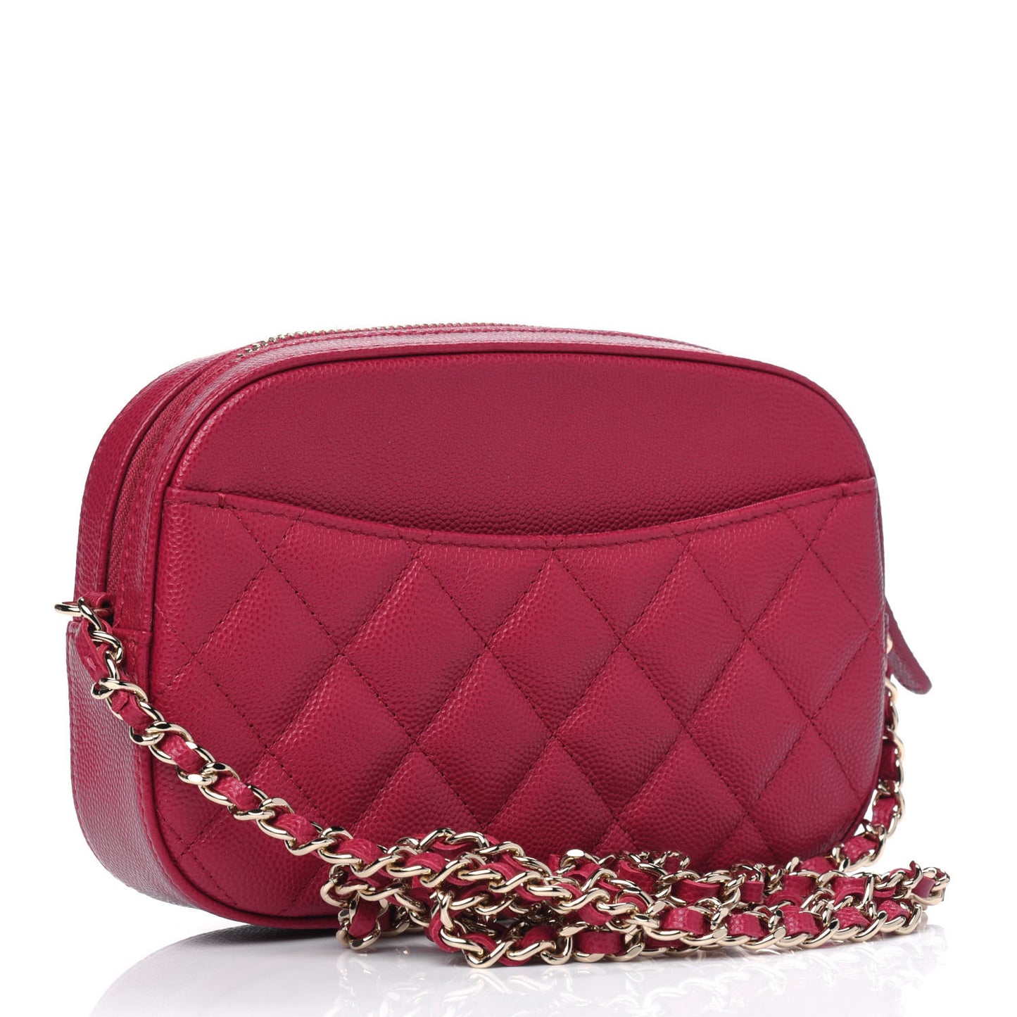 Caviar Quilted Camera Case Dark Pink