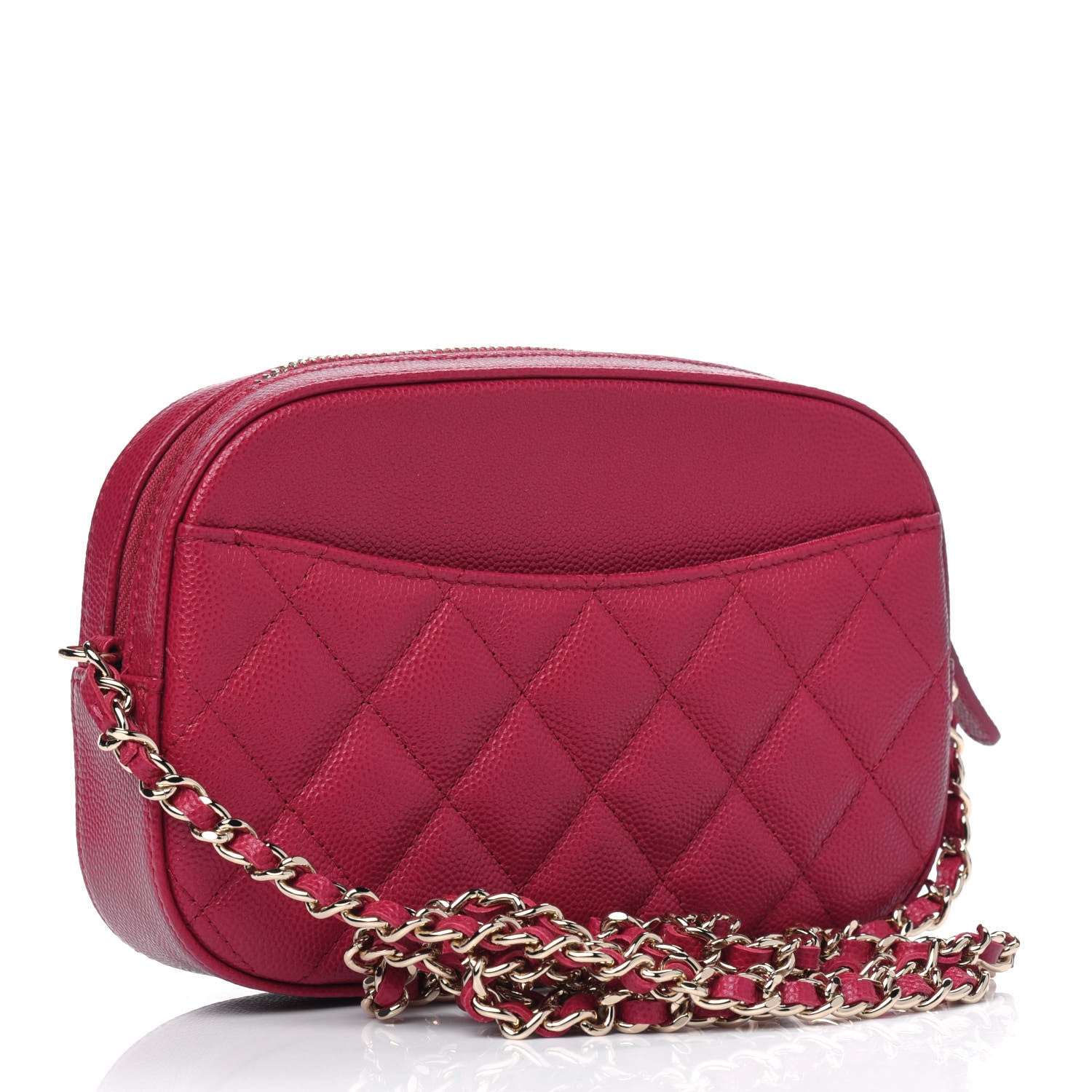 Chanel Caviar Quilted Camera Case Dark Pink 2 of 5