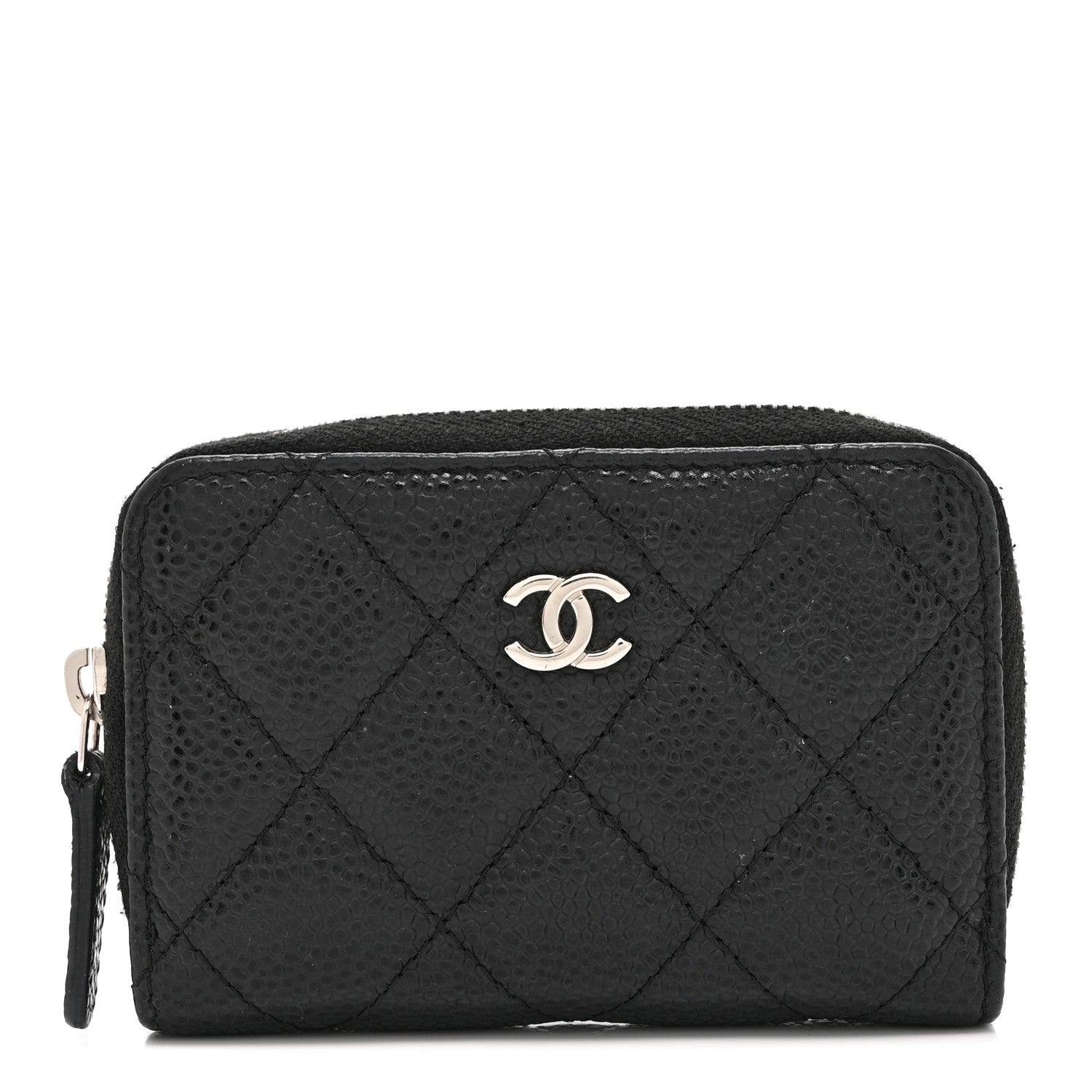 Chanel Caviar Quilted Zip Coin Purse Black 1 of 10