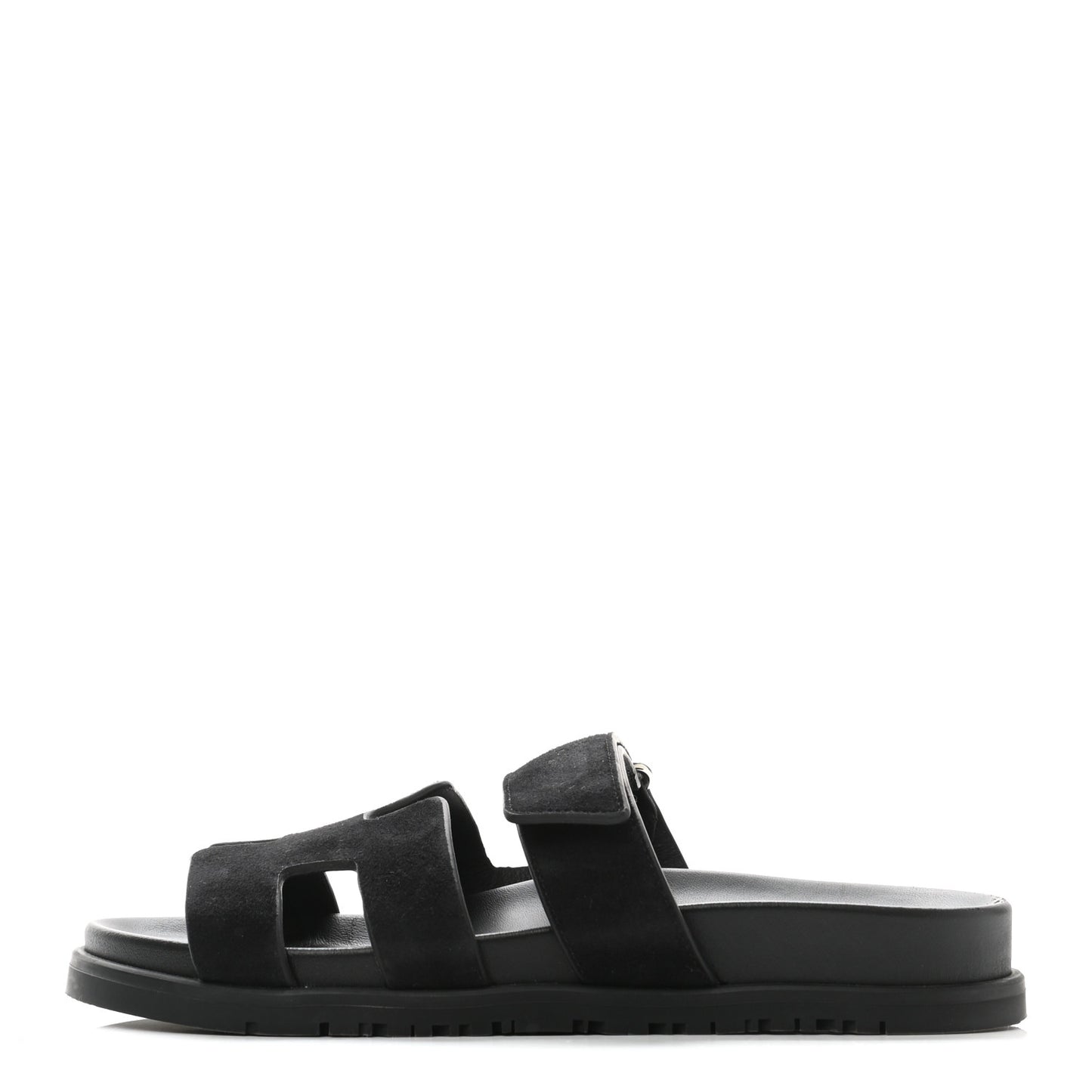 Suede Goatskin Womens Chypre Sandals 37 Black