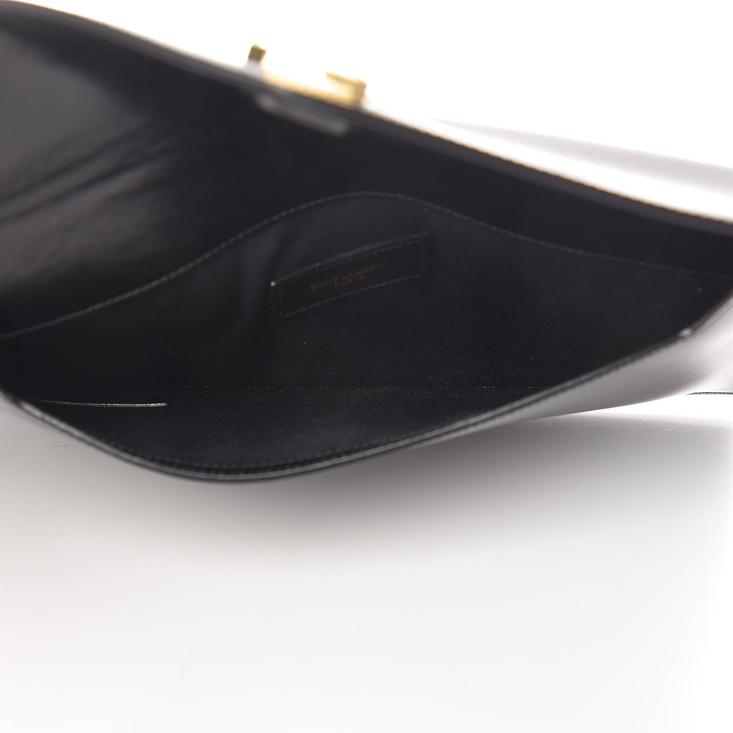 Saint Laurent Smooth Shiny Calfskin Monogram Uptown Pouch Black 5 of 12