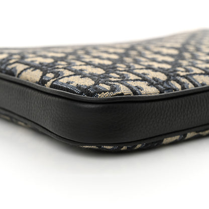 Christian Dior Oblique Grained Calfskin Laptop Case Blue Multicolor 9 of 11