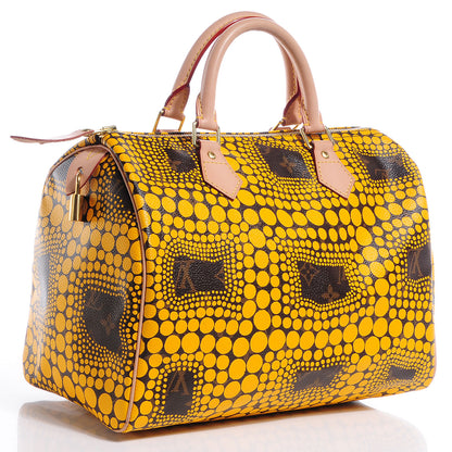 Louis Vuitton Monogram Kusama Town Speedy 30 Yellow 3 of 7