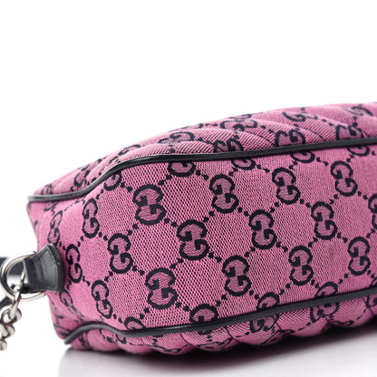 Gucci Monogram Multicolor Matelasse Diagonal Small GG Marmont Chain Shoulder Bag Pink Blue 6 of 11
