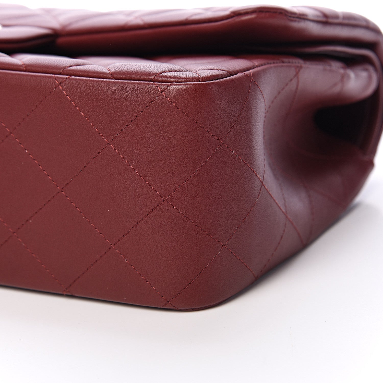 Chanel Lambskin Quilted Jumbo Double Flap Burgundy 11 of 13