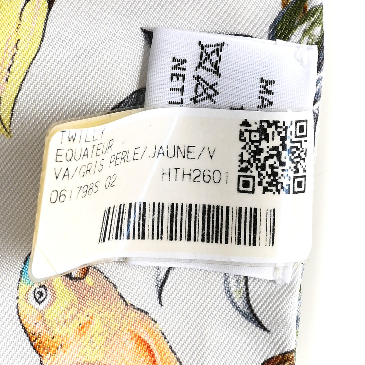 Silk Equateur Twilly Gris Perle Jaune Vert