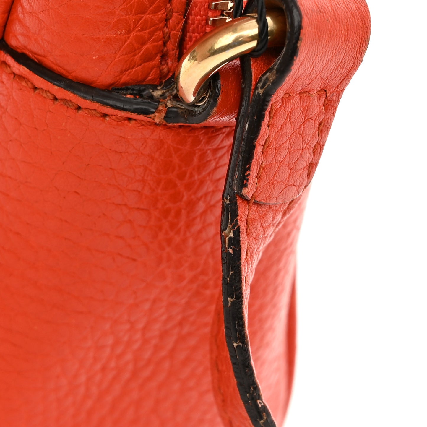 Pebbled Calfskin Small Soho Disco Bag Sun Orange