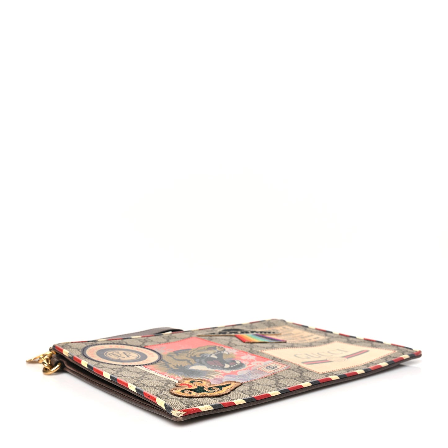 GG Supreme Monogram Courrier Embroidered UFO Pouch Beige New Acero