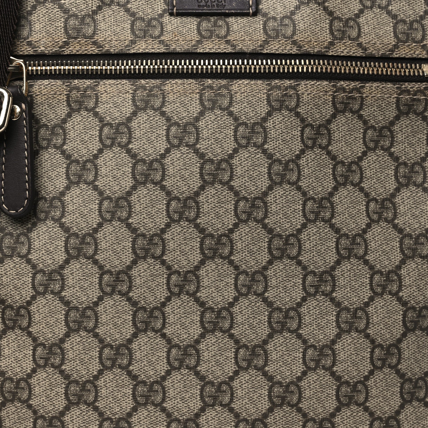 Gucci GG Plus Monogram Selleria Calfskin Medium Messenger Bag Beige Ebony Cocoa Dark Chocolate 8 of 11