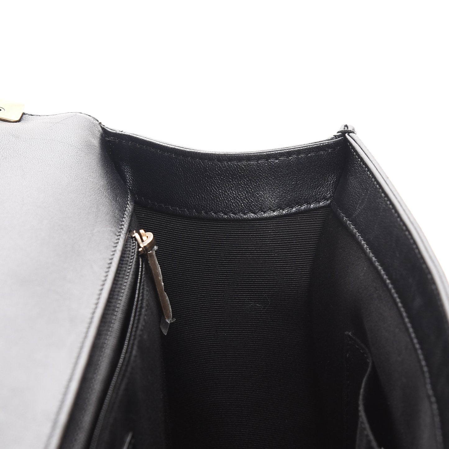 Metallic Calfskin Quilted Large Boy Flap Black
