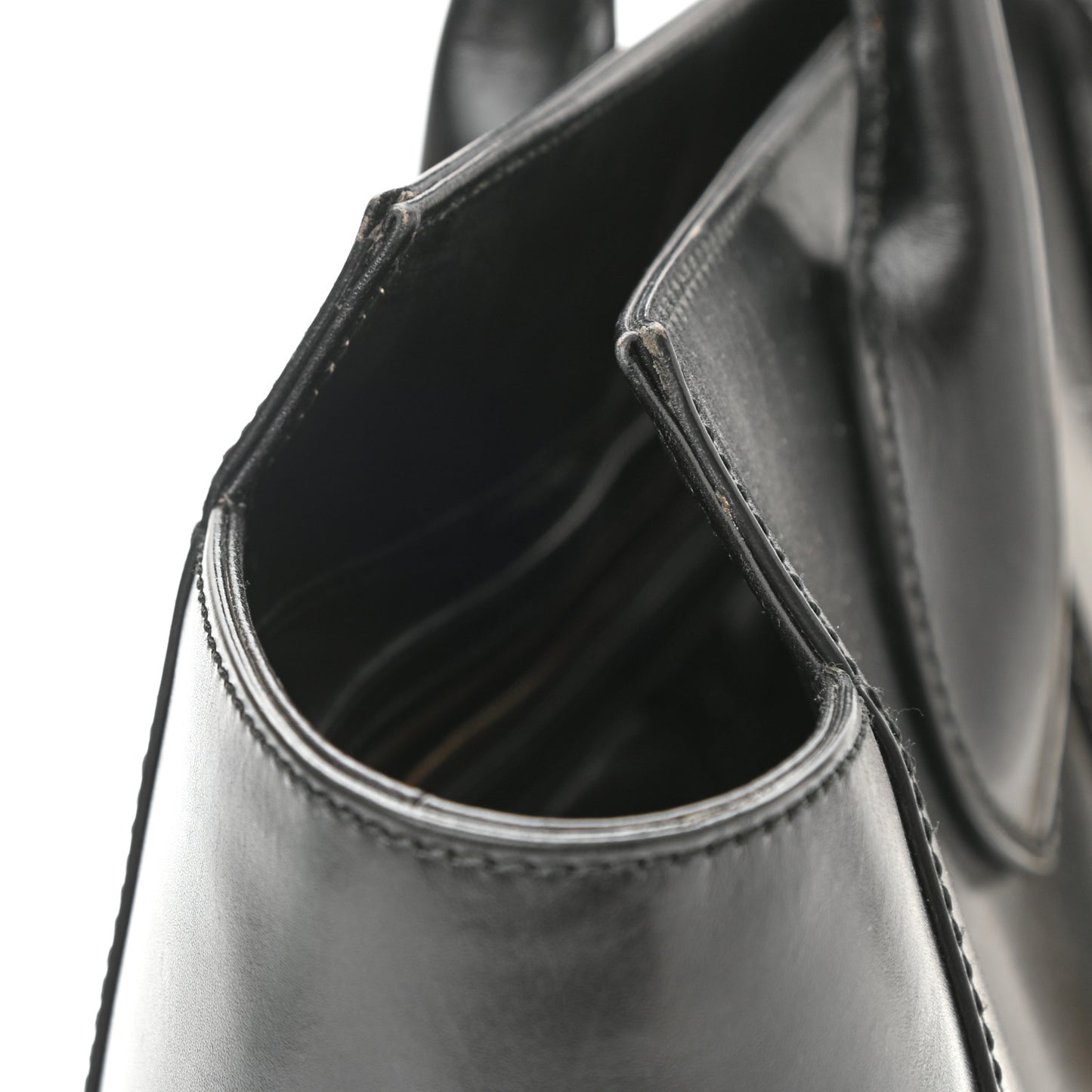 Calfskin Medium Lady Buckle Top Handle Bag Black