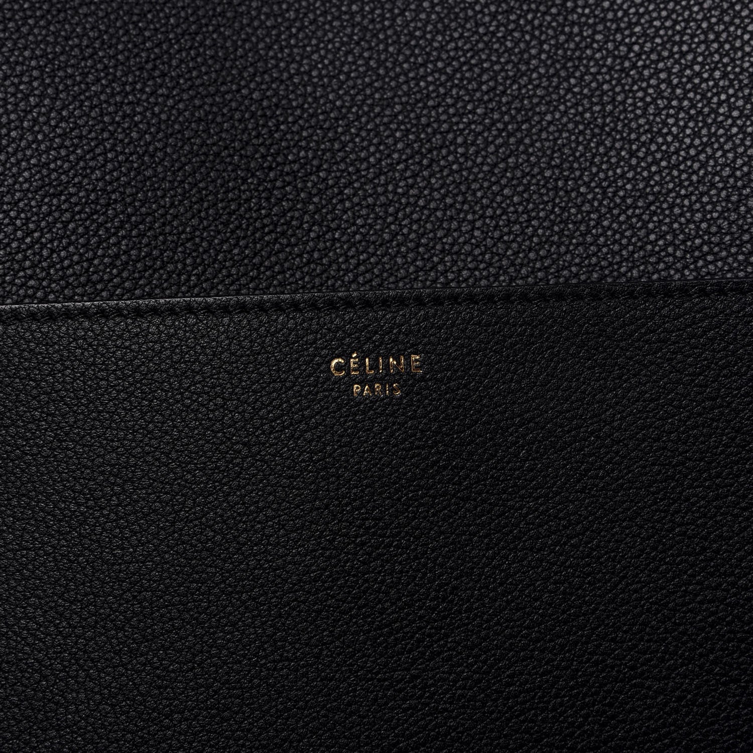 Celine Soft Grained Calfskin Sangle Bucket Bag Black 7 of 7