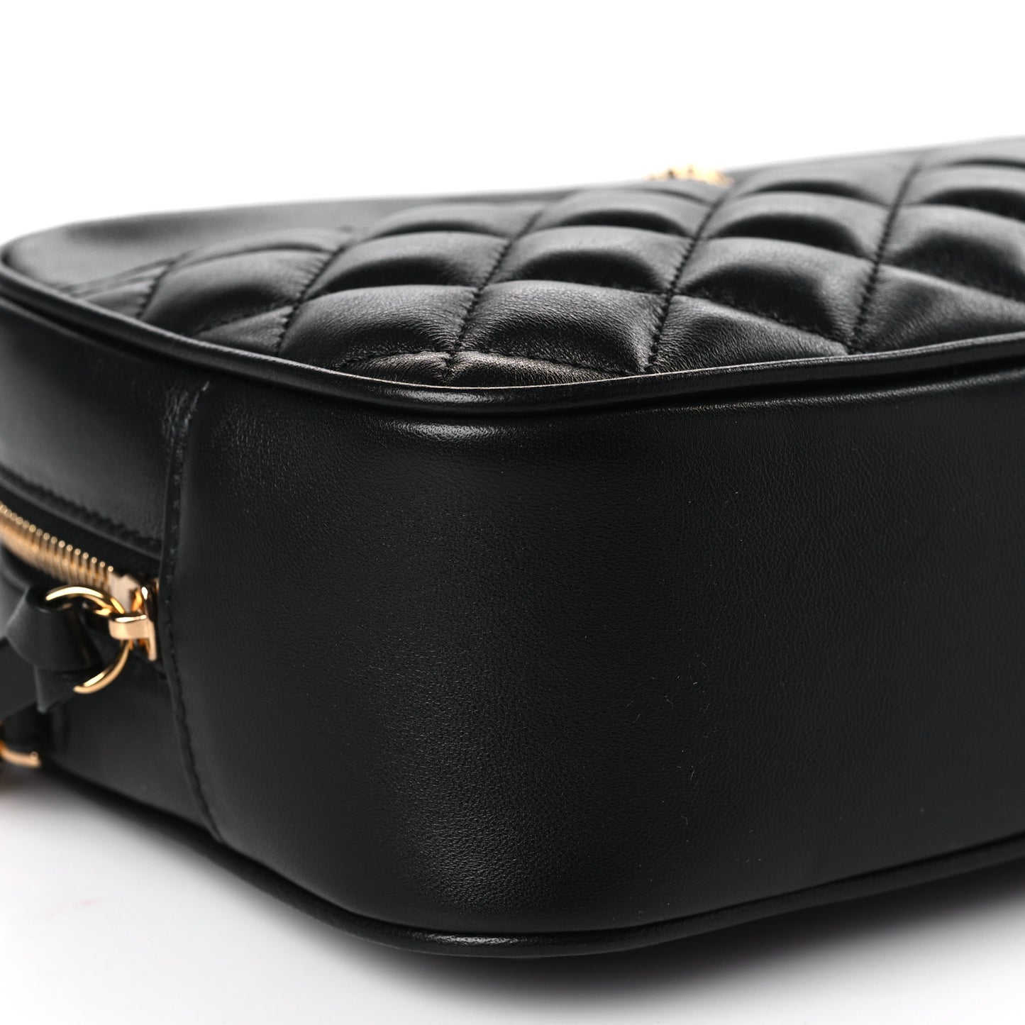 Nappa Quilted Medium Medusa Camera Bag Black
