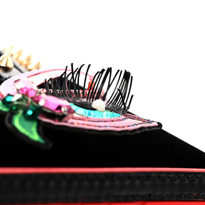 Christian Louboutin Velour Eyelet Nano Cabata Tote Black Multicolor 12 of 14