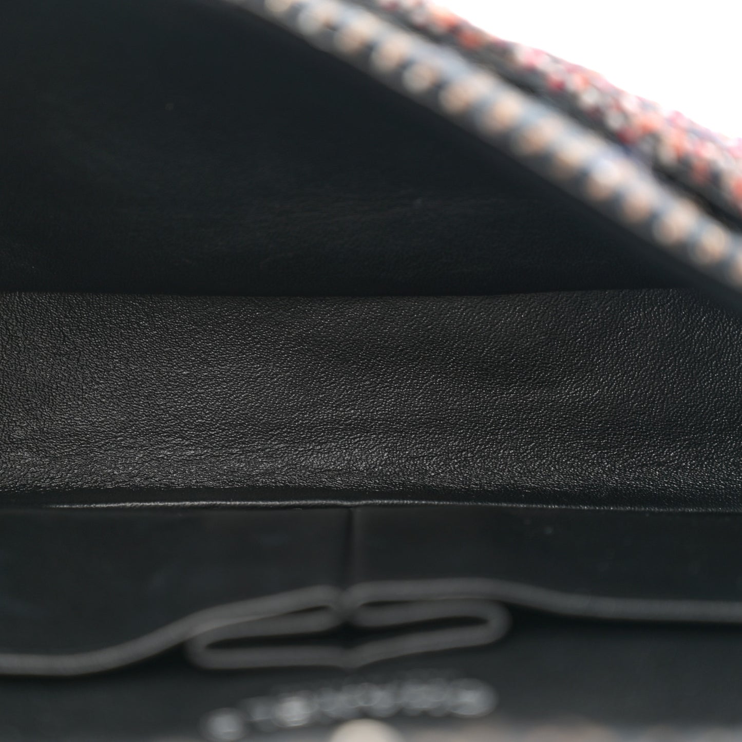 Tweed Quilted Medium Double Flap Navy White Red
