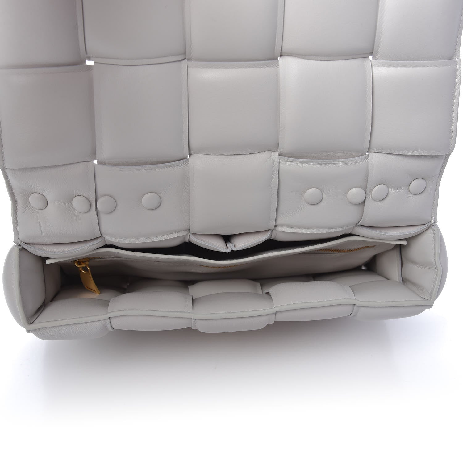 Bottega Veneta Lambskin Maxi Intreccio Padded Chain Cassette Crossbody Bag White 5 of 11