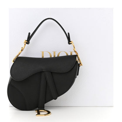 Christian Dior Grained Calfskin Mini Saddle Bag Black 11 of 11