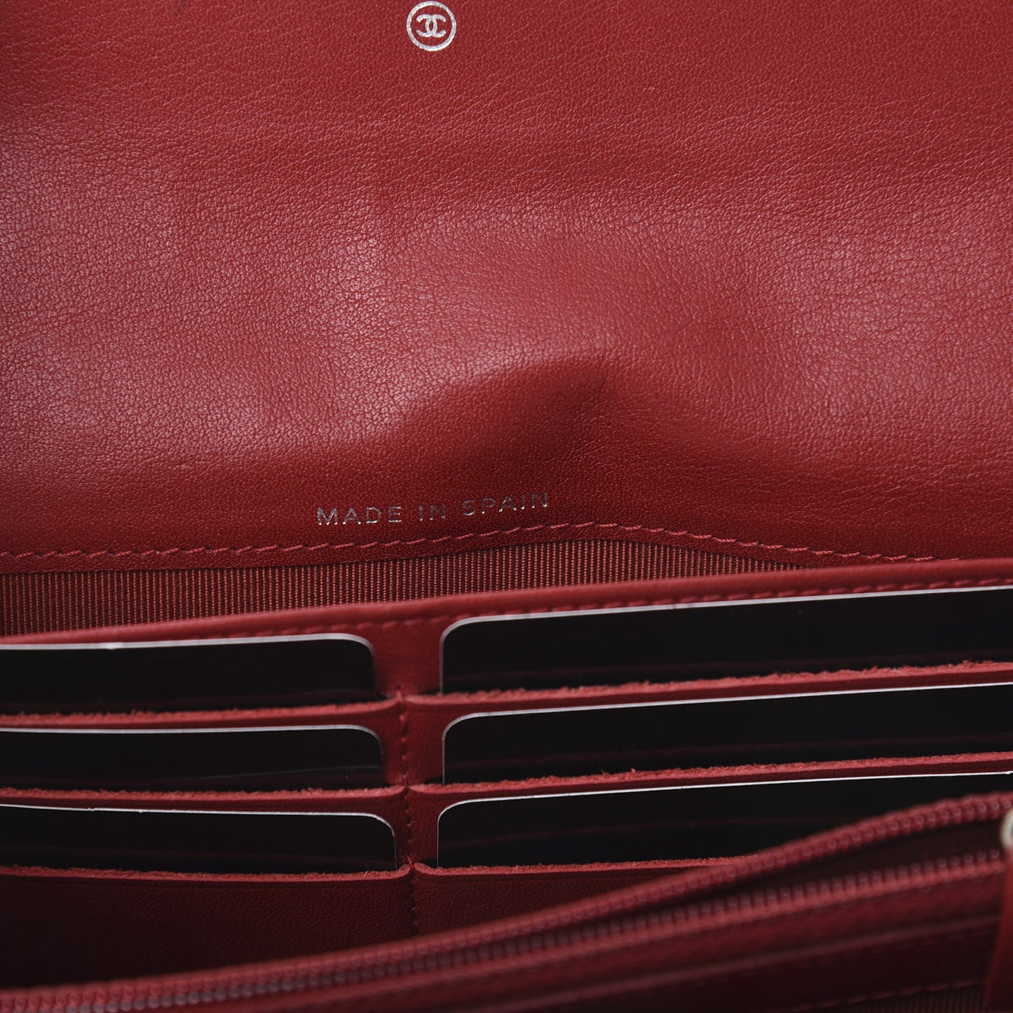 Patent Quilted Large Flap Wallet Rouge Fonce