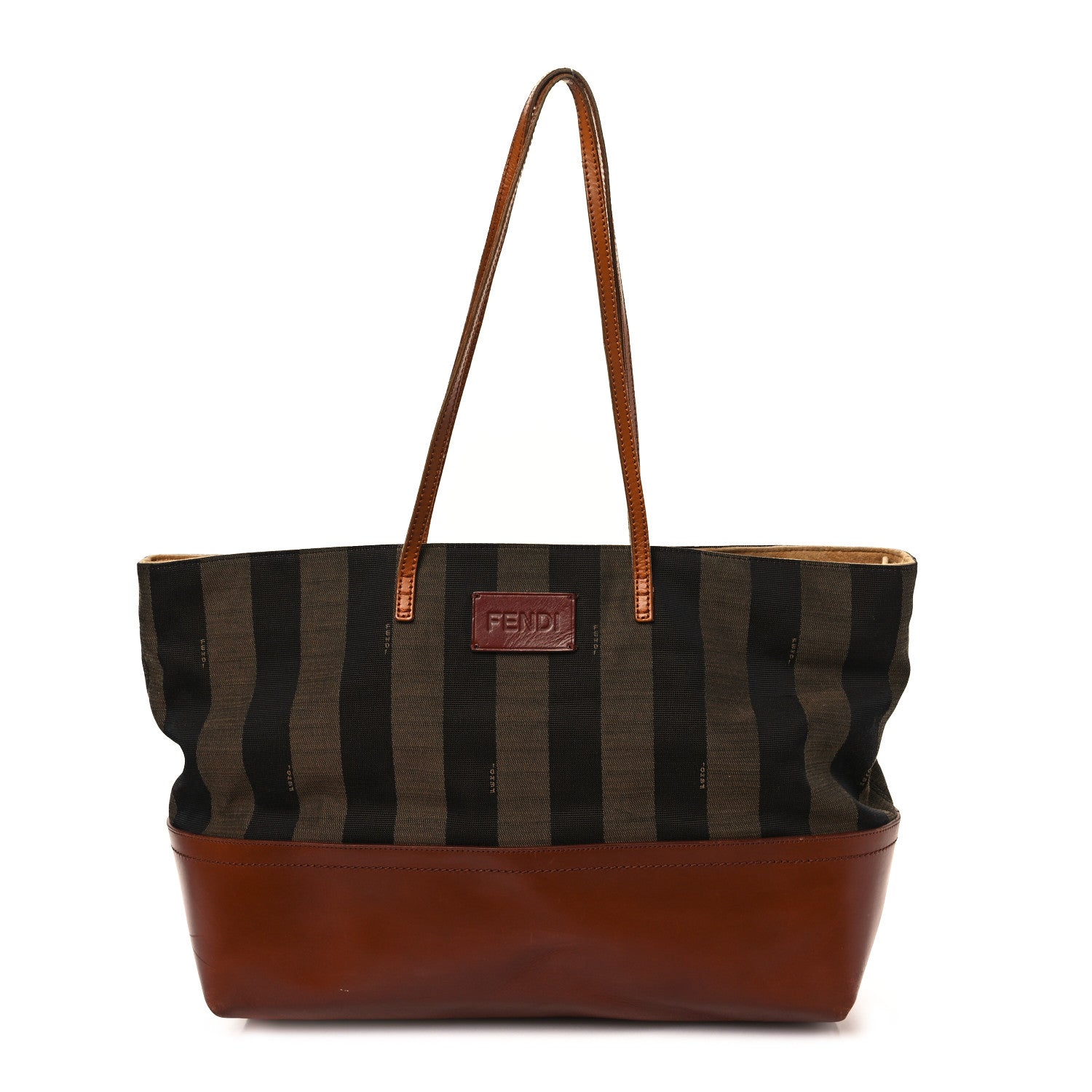 Fendi Pequin Cuoio Vegetale Medium Roll Tote Tobacco Cuoio Miele 1 of 13
