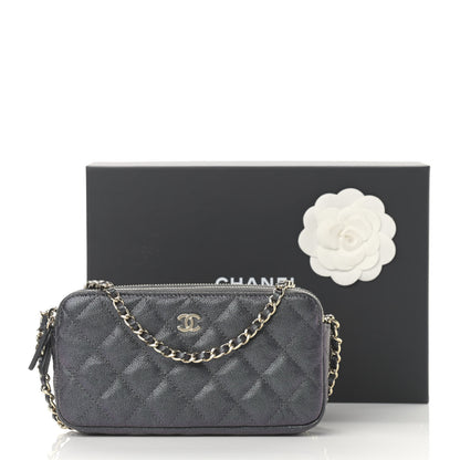 Chanel Iridescent Caviar Quilted Small Clutch With Chain Black 14 of 14