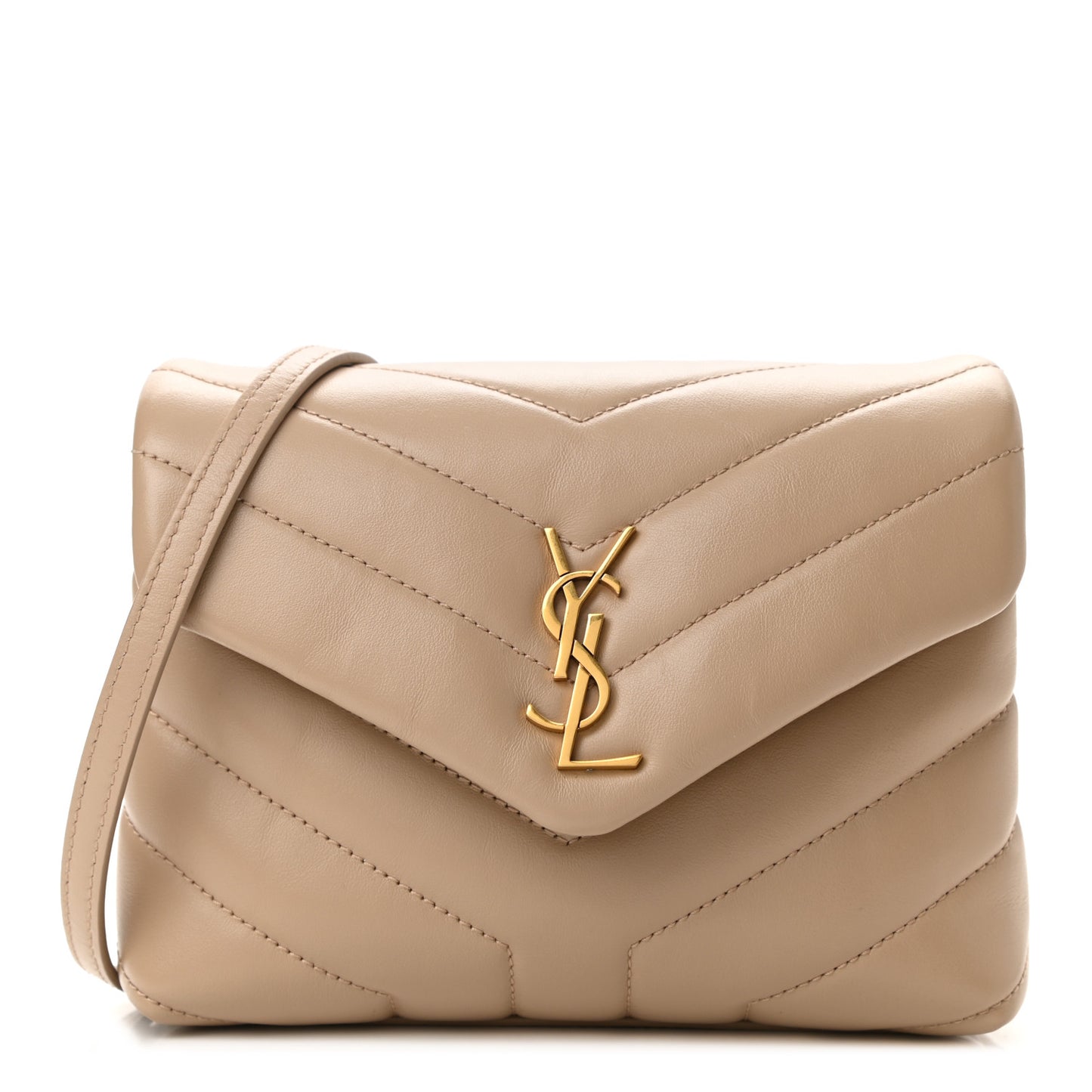Calfskin Y Quilted Monogram Toy Loulou Crossbody Bag Dark Beige