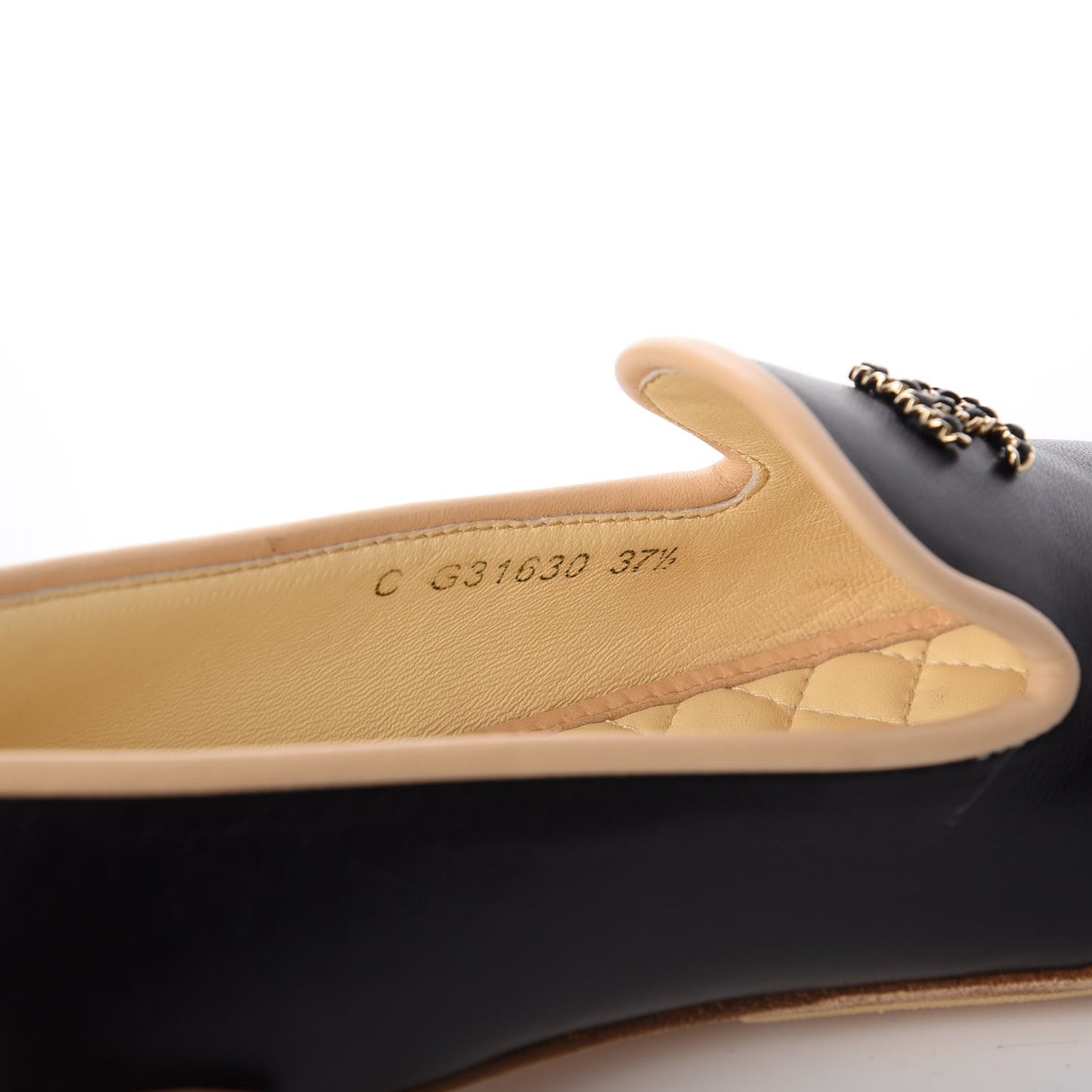 Lambskin CC Chain Loafers 37.5 Black