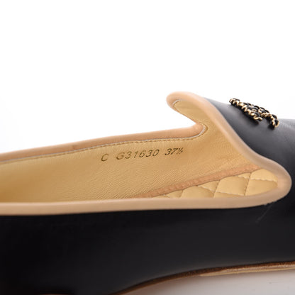 Chanel Lambskin CC Chain Loafers 37.5 Black 10 of 13