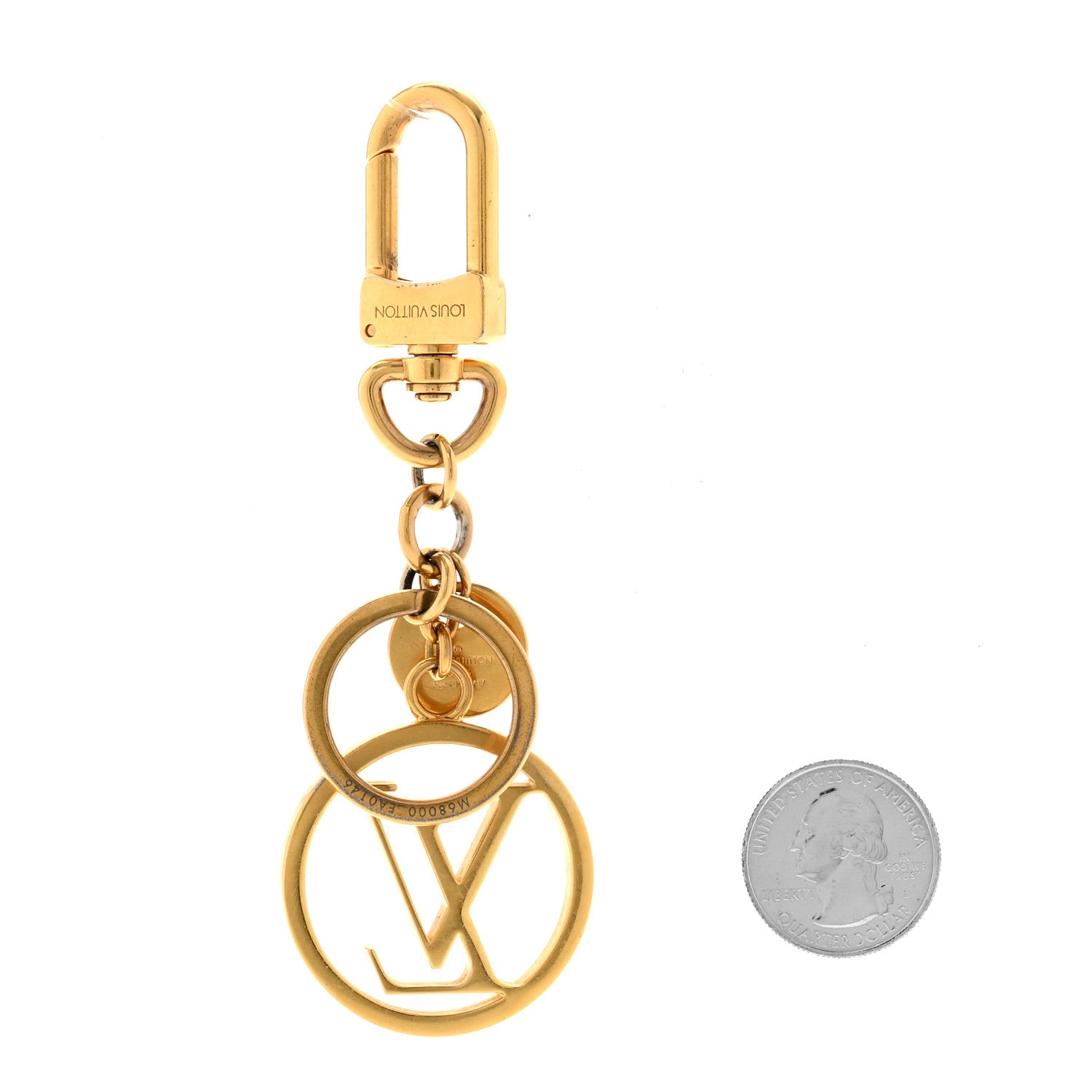 Louis Vuitton LV Circle Bag Charm Key Holder Gold 2 of 5