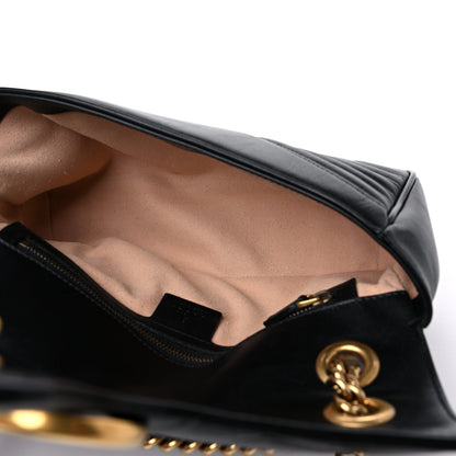 Gucci Calfskin Matelasse Small GG Marmont Shoulder Bag Black 5 of 14