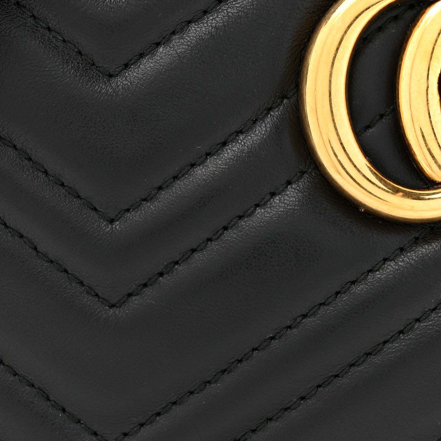 Gucci Calfskin Matelasse Small GG Marmont Chain Shoulder Bag Black 8 of 15