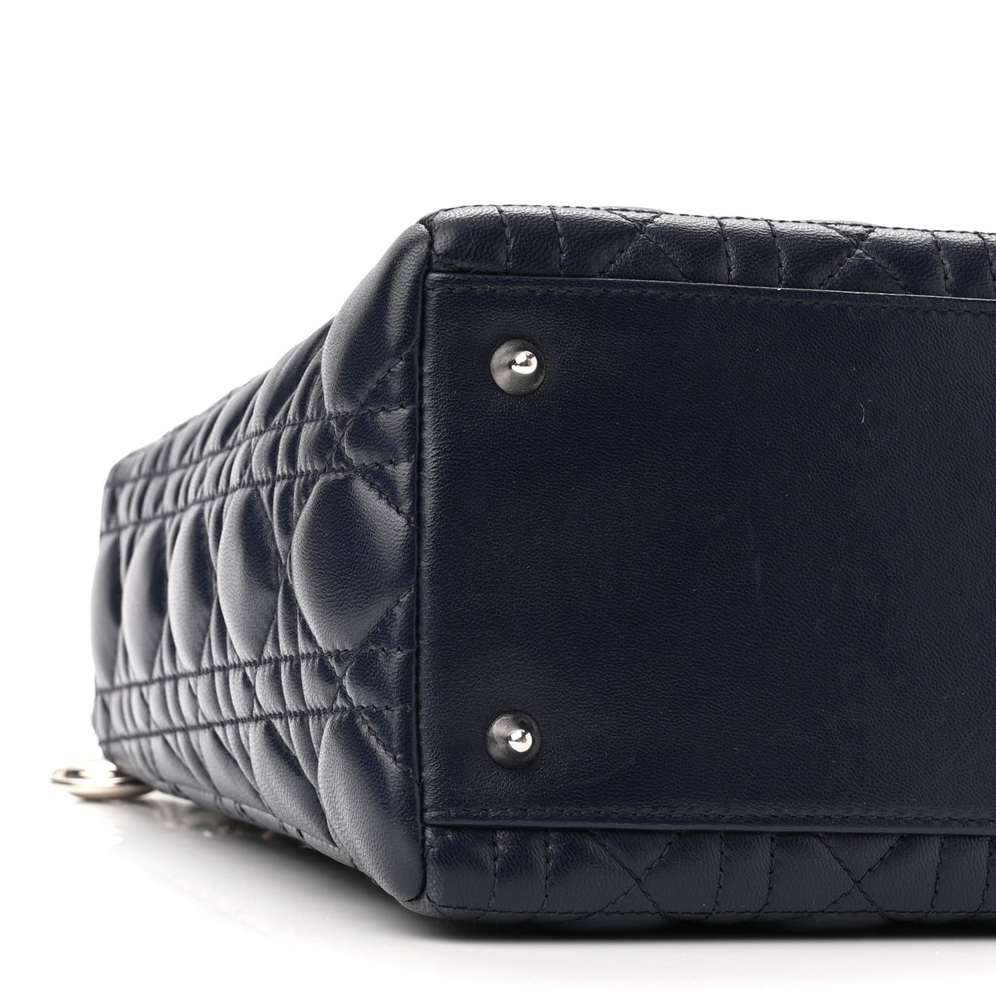 Lambskin Cannage Medium Lady Dior Navy Blue