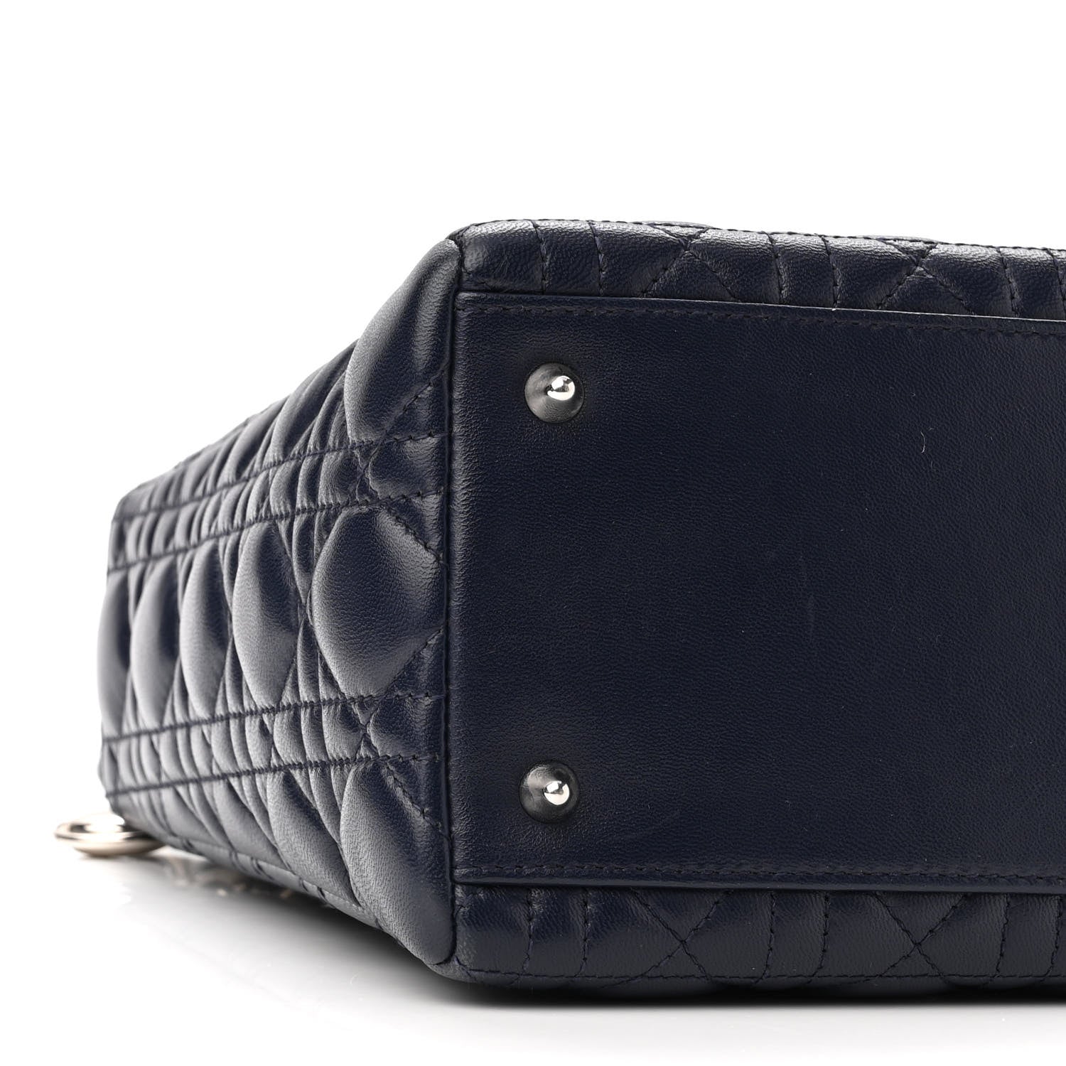 Christian Dior Lambskin Cannage Medium Lady Dior Navy Blue 8 of 10