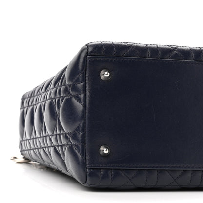 Christian Dior Lambskin Cannage Medium Lady Dior Navy Blue 8 of 10