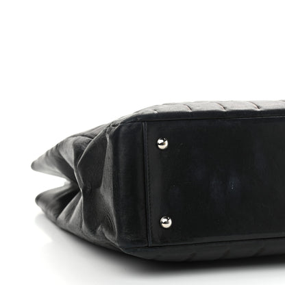 Chanel Lambskin Chocolate Bar Quilted Frame Handbag Black 9 of 10