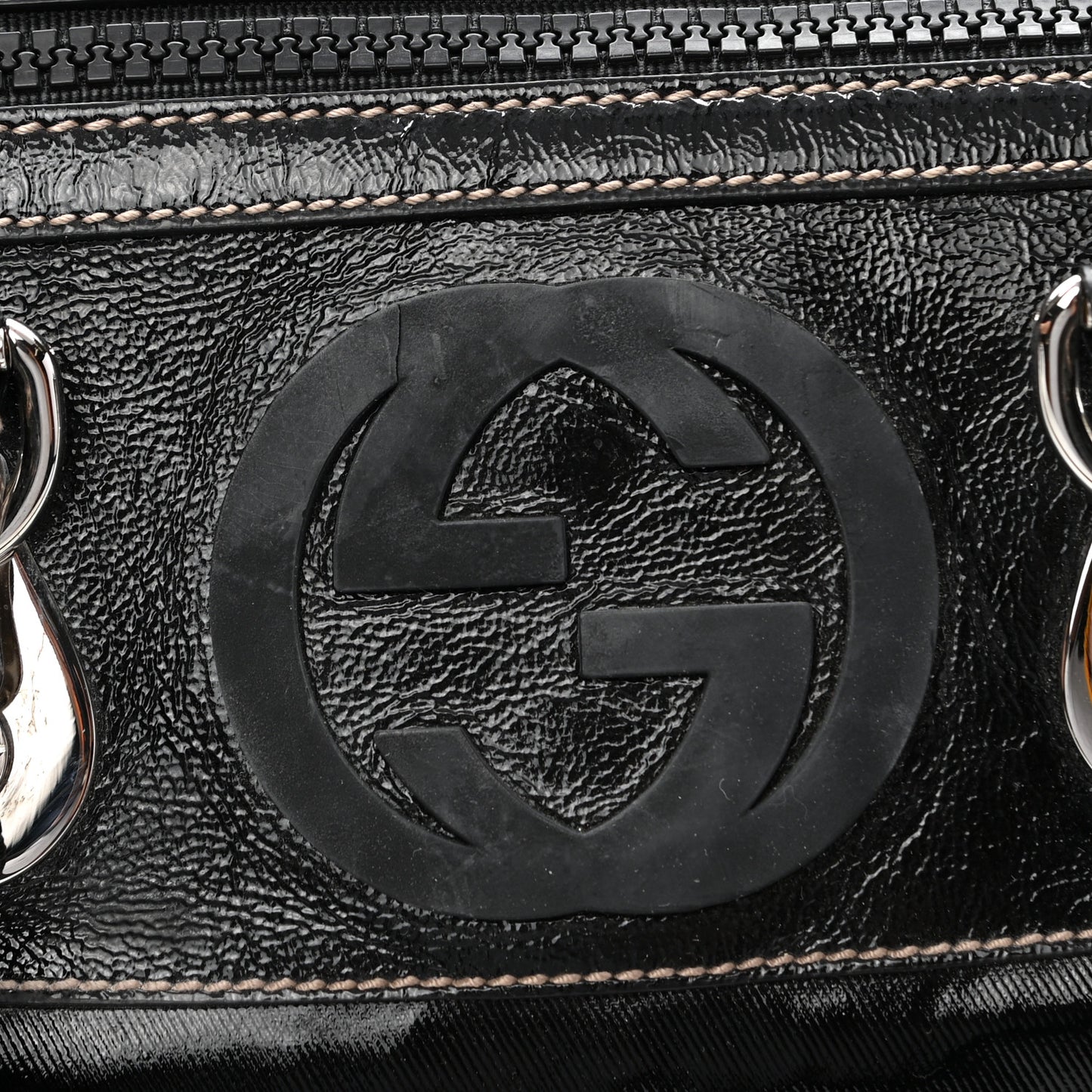 Patent Interlocking GG Duffle Bag Black