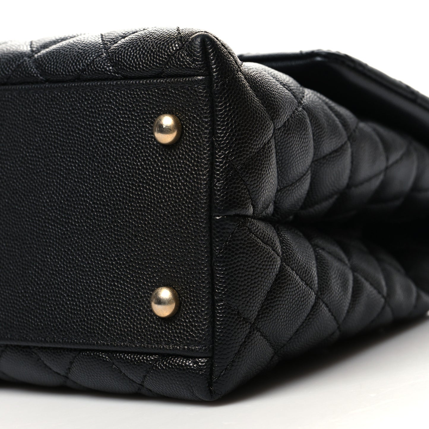 Caviar Lizard Quilted Medium Coco Handle Flap Black