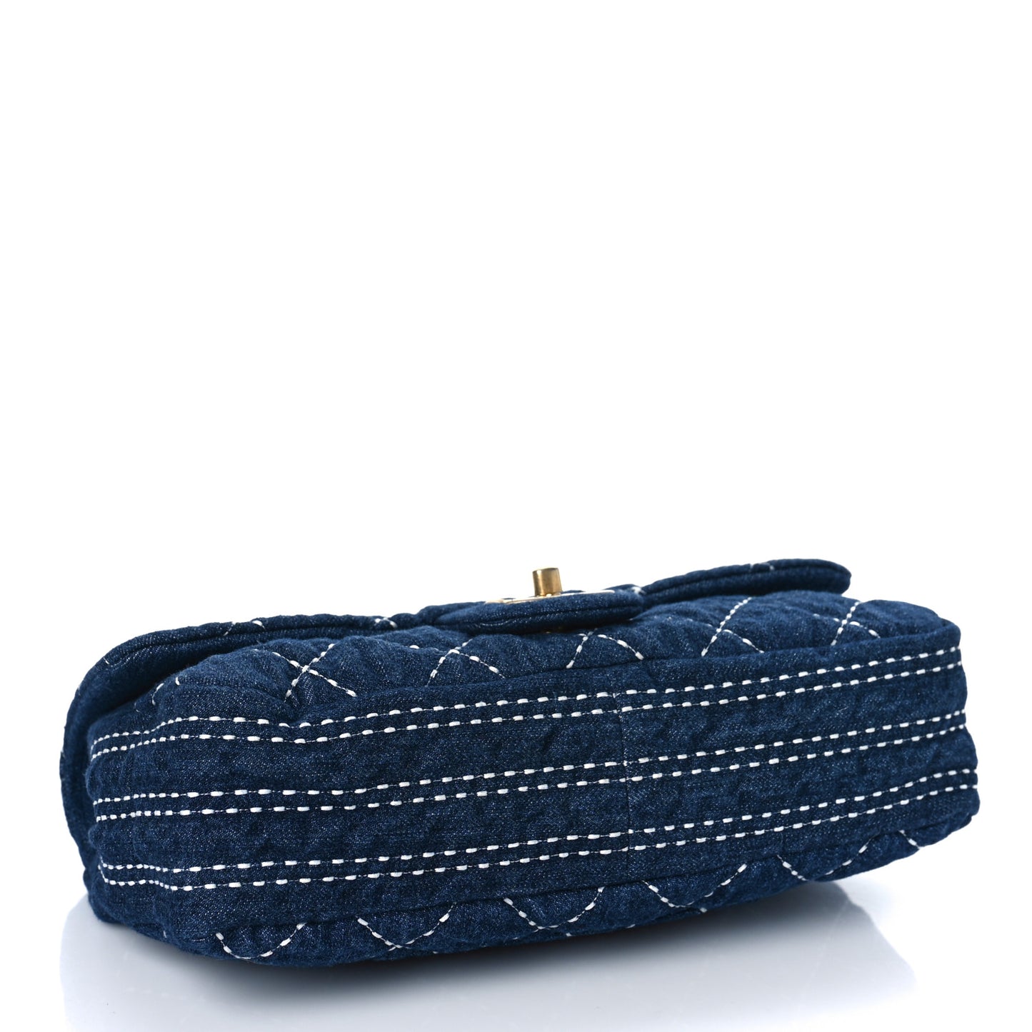 Denim Quilted Medium Denim Trip Single Flap Blue