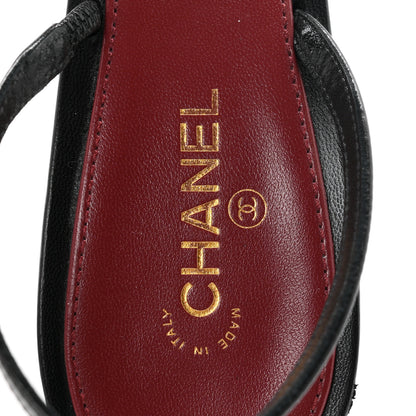 Chanel Goatskin CC Caged Sandals 38 Black 8 of 8