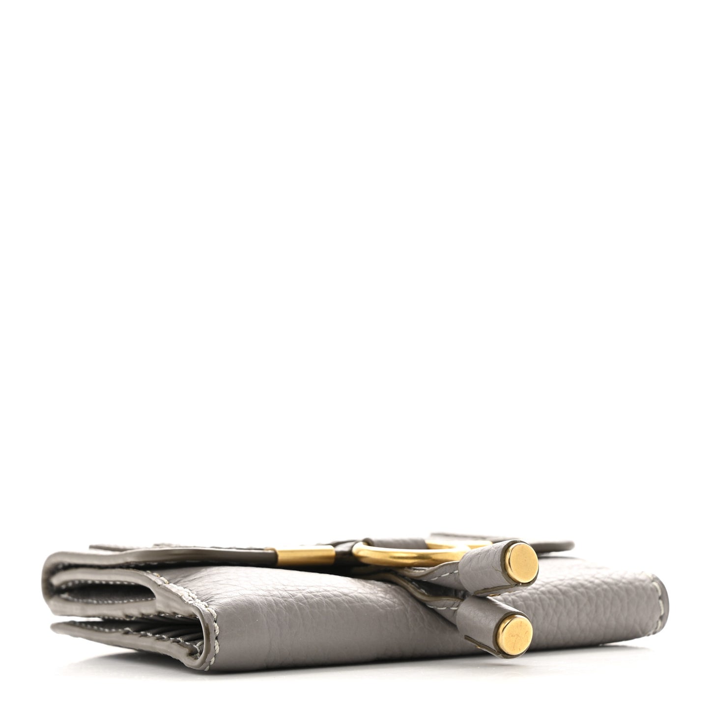Grained Calfskin Marcie Square Wallet Cashmere Grey