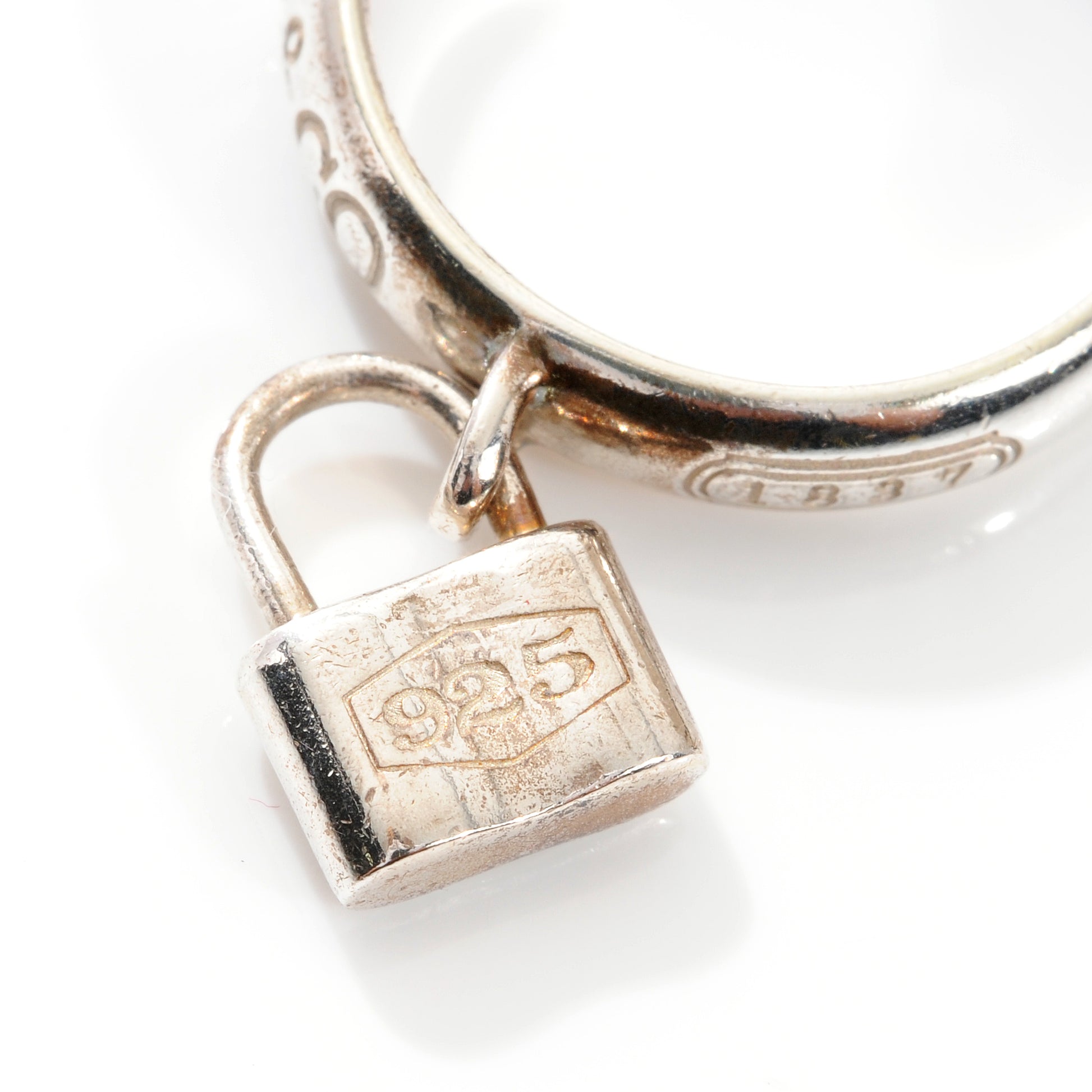 Tiffany Sterling Silver 1837 Lock Charm Ring 49 5 6 of 7