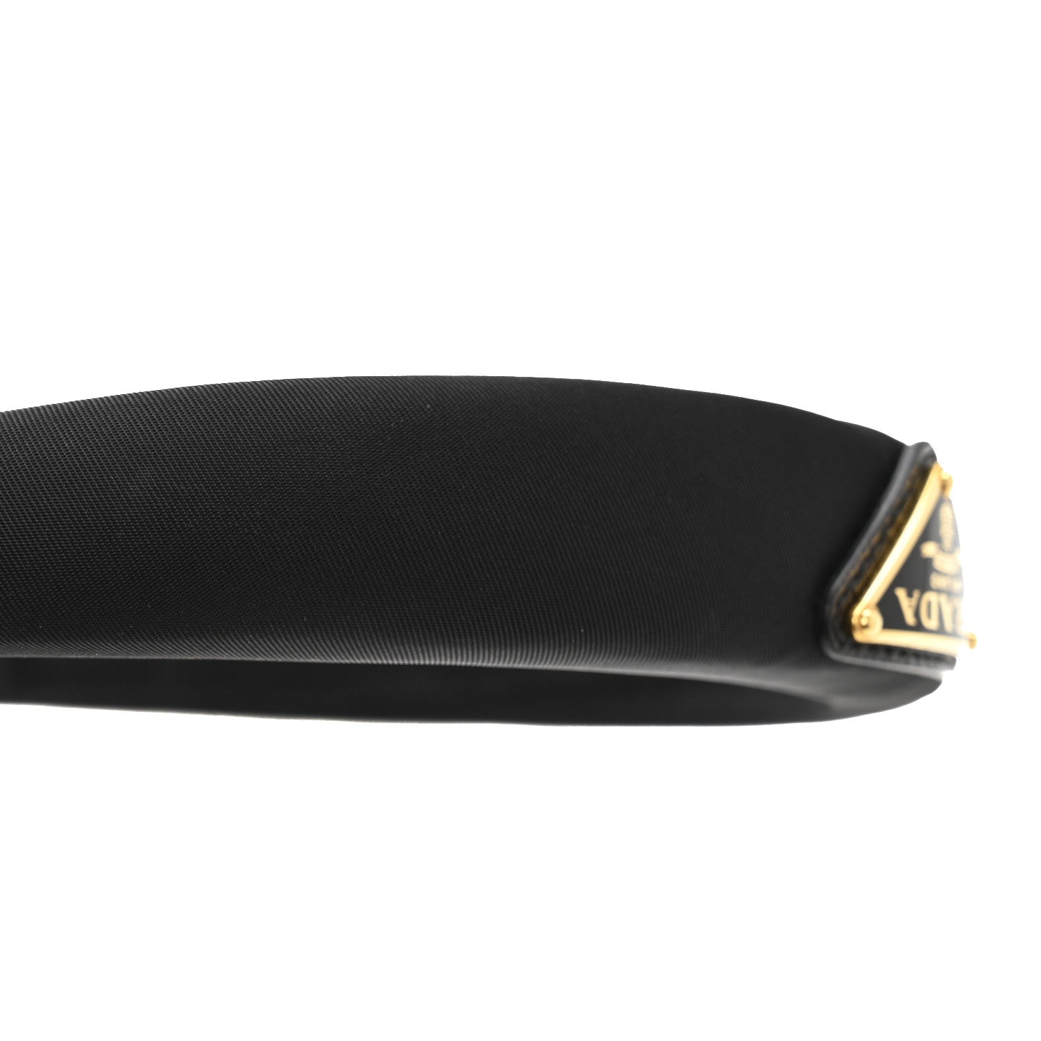 Prada Re-Nylon Metal Triangle Logo Headband Black 7 of 8