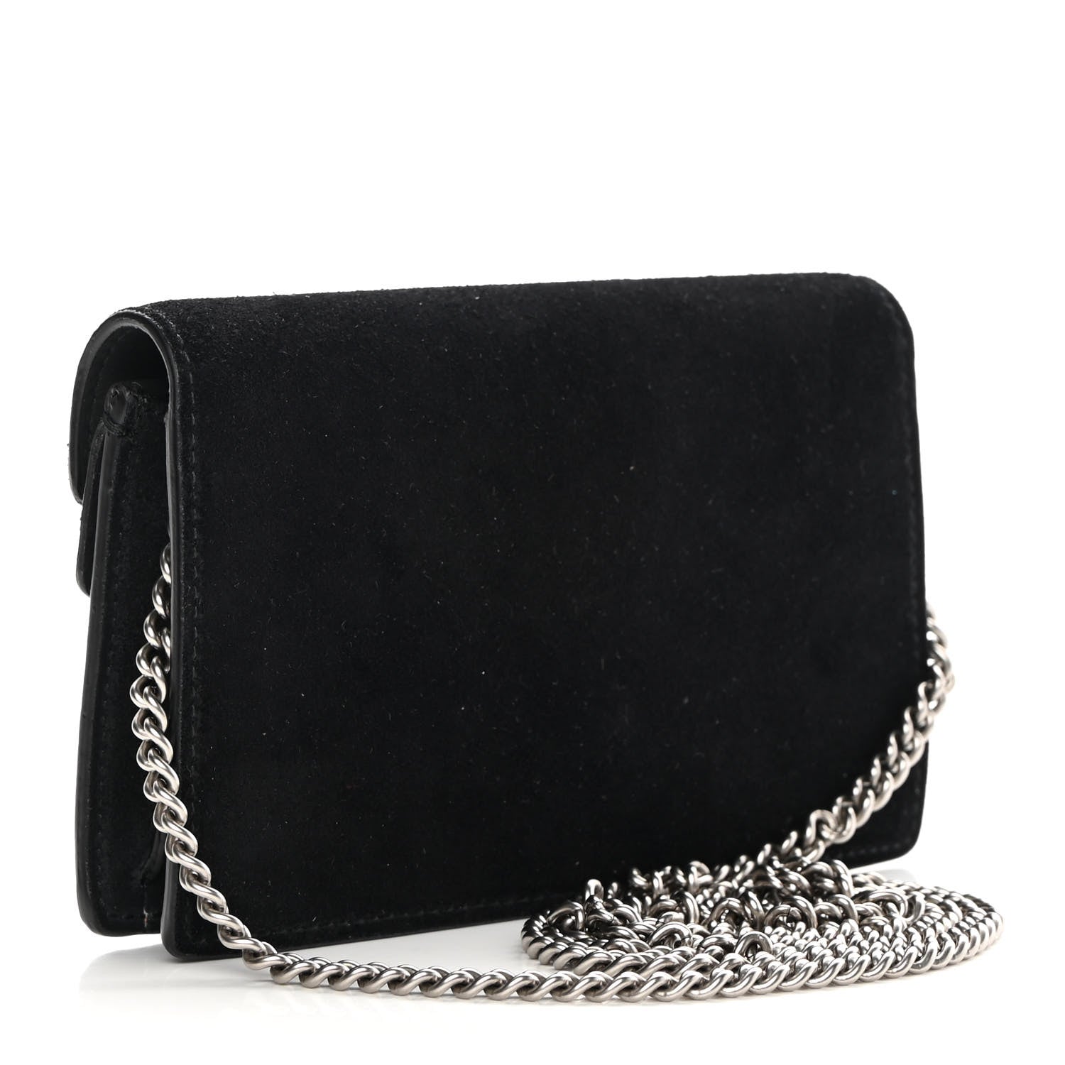 Gucci Suede Super Mini Dionysus Shoulder Bag Black 2 of 11