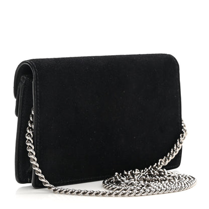 Gucci Suede Super Mini Dionysus Shoulder Bag Black 2 of 11